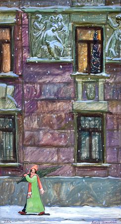 Алексей Щемелинский (Авторская графика - 
                  30.5 x 56 см) К Рождеству