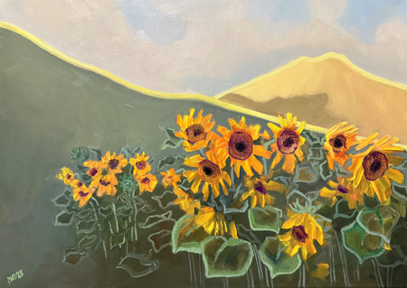 Светлана Пузанова (Картина, живопись - 
                  70 x 50 см) Пульс гор. Поиск света