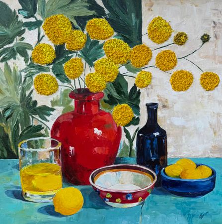 Елена Полищук (Картина, живопись - 
                  70 x 70 см) Золотые шары