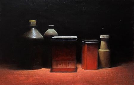 Арсений Ващенко (Картина, живопись - 
                  47 x 41 см) Натюрморт с банкой