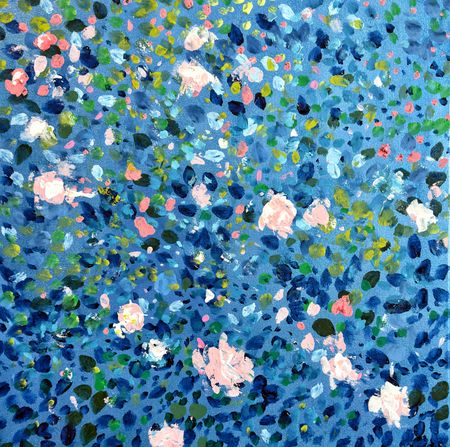 Анна Ганина (Картина, живопись - 
                  50 x 50 см) Blue garden