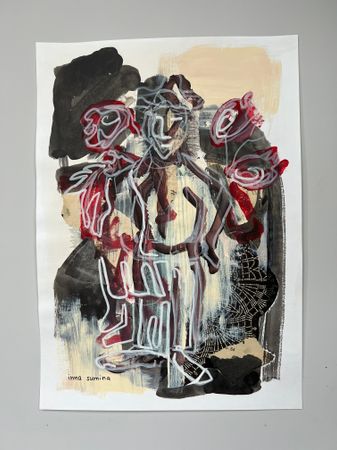 Инна Сумина (Коллаж / ассамбляж - 
                  29.7 x 42 см) Men and Flowers 3/5