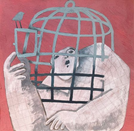 Максим Винокуров (Авторская графика - 
                  30 x 30 см) Клетка в нашей голове