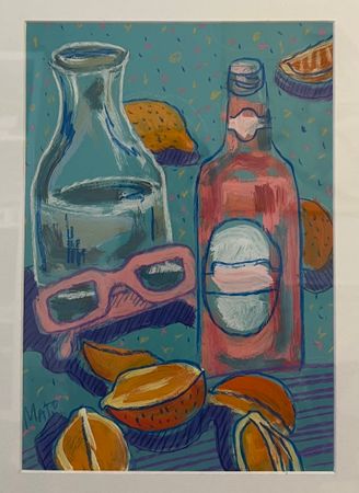 Александра Мато (Авторская графика - 
                  33 x 44 см) Натюрморт с апельсинами