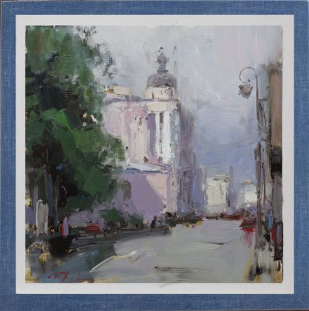 Евгений Бурцев (Картина, живопись - 
                  40 x 40 см) Этюд в СПб. На Петроградской стороне