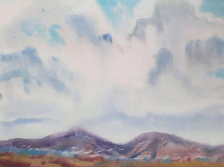 Евгения Сопова (Авторская графика - 
                  50 x 40 см) Облака