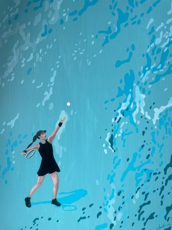 Виктория Никулочкина (Картина, живопись - 
                  50 x 70 см) Теннисистка