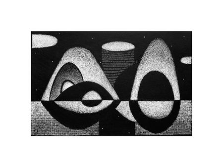 Ксения Пархоменко (Авторская графика - 
                  40 x 30 см) Тихий пейзаж