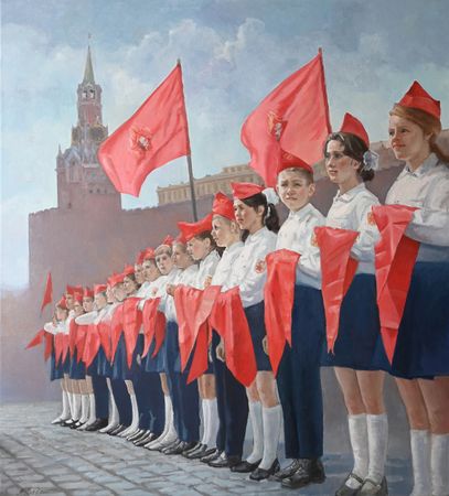 Анна Белан (Картина, живопись - 
                  100 x 110 см) Перед лицом своих товарищей