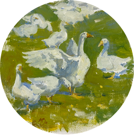 Надежда Воронцова (Картина, живопись - 
                  35 x 35 см) Лебединая песня