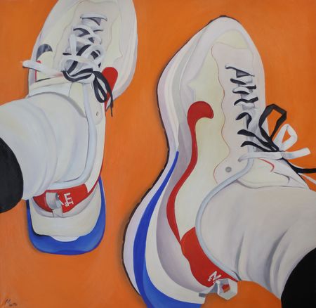Александра Мато (Картина, живопись - 
                  100 x 100 см) Sacai x Nike Vapor Waffle “Sport Fuchsia”