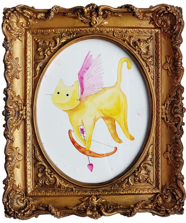 Оливия Лем (Авторская графика - 
                  28 x 33 см) Кот-купидон