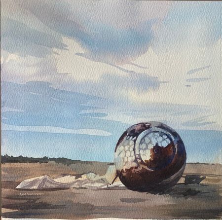 Агне-Мария Силкинайте (Авторская графика - 
                  23 x 23 см) Капсула Гагарина