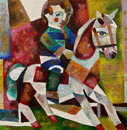 Татьяна Федоровская (Картина, живопись - 
                  60 x 60 см) МАЛЕНЬКИЙ КОНЁК