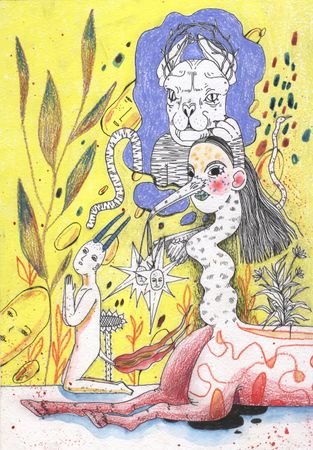 Оля Душкина (Авторская графика - 
                  20.7 x 29.7 см) Очень хочется на вас наорать, мистер тигр!