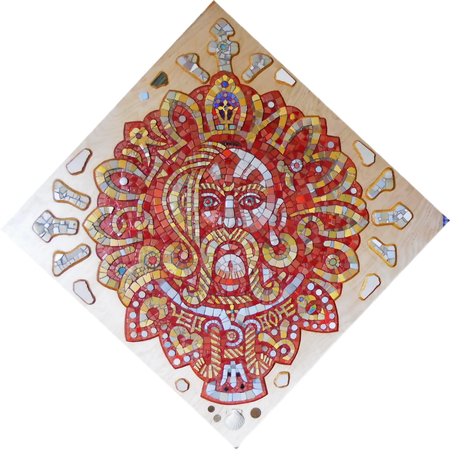 Павел Ольхович (Объект - 
                  100 x 100 см) Мозаичное панно "Володимир — червоне сонце"