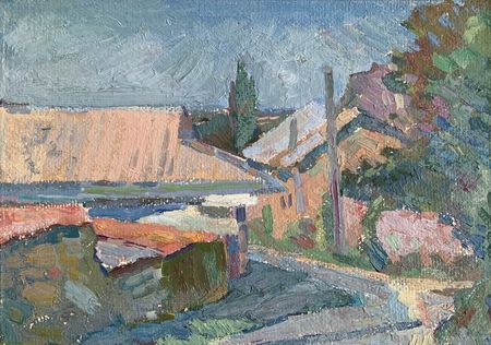 Елизавета Тульчинская (Картина, живопись - 
                  29.5 x 21 см) Улица. Этюд