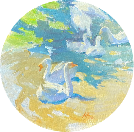 Надежда Воронцова (Картина, живопись - 
                  35 x 35 см) Купание
