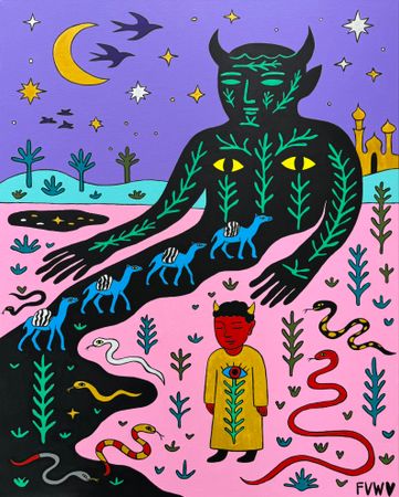 Виолетта Киселева (Картина, живопись - 
                  80 x 100 см) Пустынный паломник