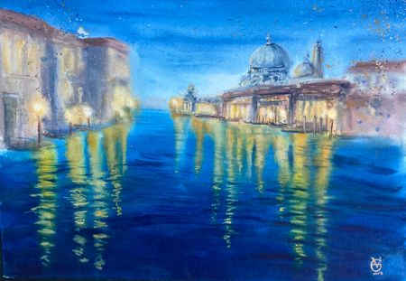 Валерия Головенкина (Авторская графика - 
                  56 x 38 см) Сан-Марко. Ночь