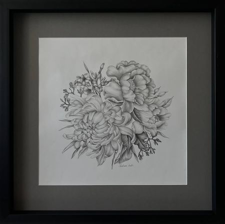 ELENA SKUTOVA (Авторская графика - 
                  57 x 57 см) Flowers #9