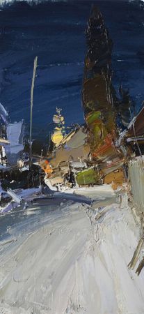 Евгений Бурцев (Картина, живопись - 
                  20 x 40 см) Ночь перед рождеством