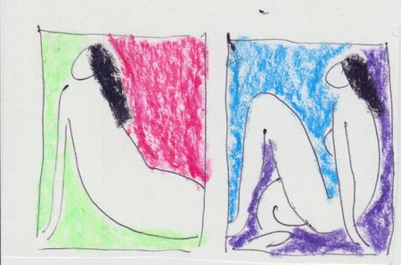Марсель Ялалов (Авторская графика - 
                  9 x 6 см) Nude