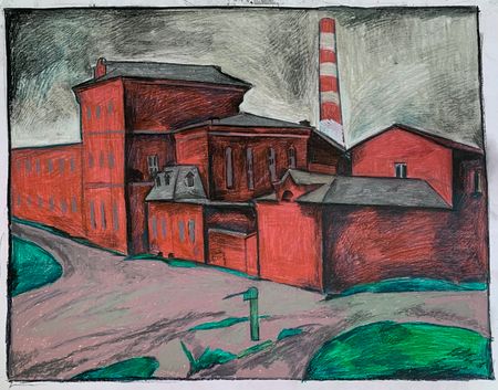 Елизавета Тульчинская (Авторская графика - 
                  55.5 x 43 см) Красный завод