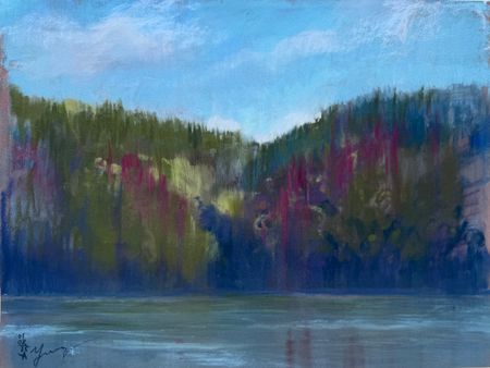 Айгуль Утлякова (Авторская графика - 
                  40 x 30 см) Дальний берег