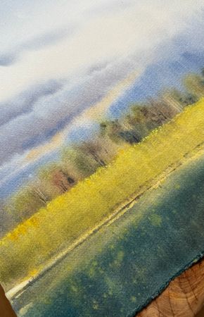 Жанна Губина (Авторская графика - 
                  56 x 38 см) Между небом и землей