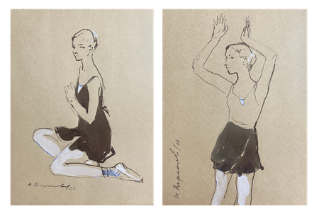 Надежда Воронцова (Авторская графика - 
                  52 x 35 см) Балерина 1,2