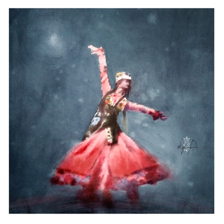 Александр Кормилицын (Авторская графика - 
                  30 x 30 см) Восточная танцовщица