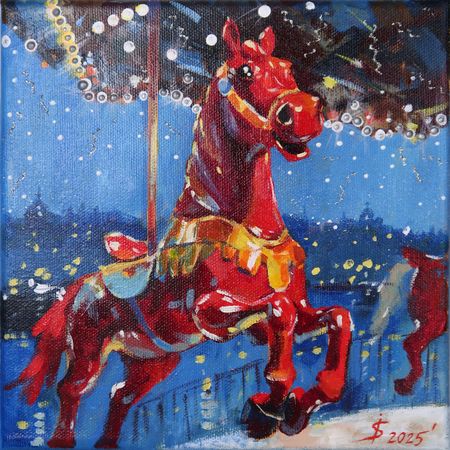 Светлана Искоских (Картина, живопись - 
                  20 x 20 см) Карусель
