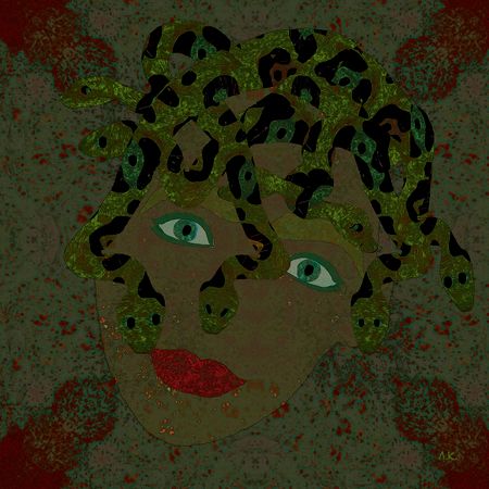 Лариса Корж (Графика цифровая (принты) - 
                  35 x 35 см) Медуза Горгона