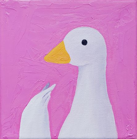 Оливия Лем (Картина, живопись - 
                  15 x 15 см) Гусик любви