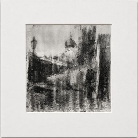 Oксана Шульга (Авторская графика - 
                  31 x 32 см) Дождь в Таллине