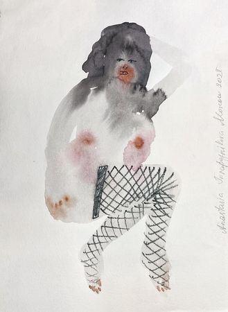 Анастасия Трапезникова (Авторская графика - 
                  21 x 29 см) The woman