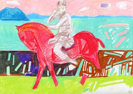 Олеся Лишаева (Авторская графика - 
                  29 x 21 см) Амазонка уставшая