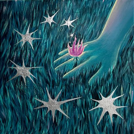 Лера Варпаева (Картина, живопись - 
                  30 x 30 см) Травки
