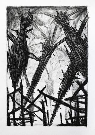 (S_S ) Soldat der Schönheit (Авторская графика - 
                  30 x 42 см) Kuppel der Dunkelheit / Купол Мрака