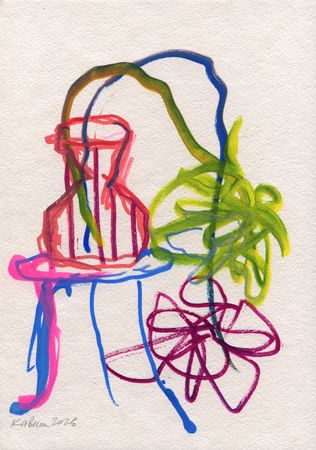 Дмитрий Кавка (Авторская графика - 
                  21 x 30 см) Цветочный натюрморт