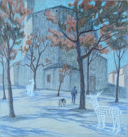 Екатерина Маланьина (Авторская графика - 
                  31 x 33 см) Рождество в Парме