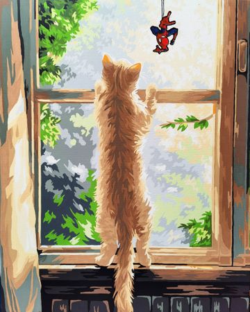 Ирина БАСТ (Картина, живопись - 
                  40 x 50 см) Маленький паучок на окне