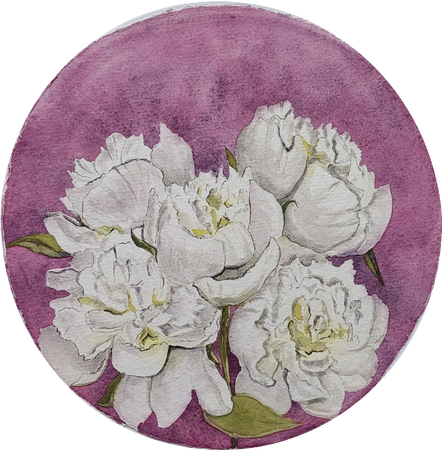 Оливия Лем (Авторская графика - 
                  29 x 29 см) Пионы