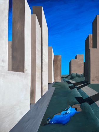 Ирина Сдобнова (Картина, живопись - 
                  90 x 110 см) Лужа