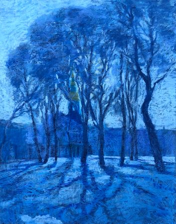 Екатерина Прокопенко (Авторская графика - 
                  45 x 60 см) Первый день весны