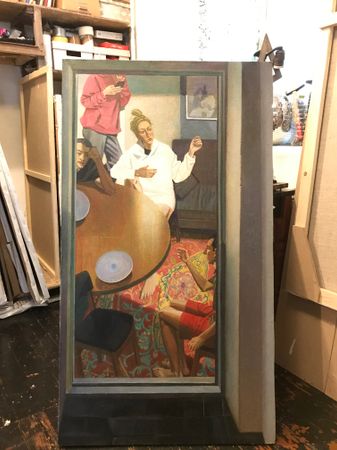 Иван Афонский (Картина, живопись - 
                  69 x 122 см) В мастерской
