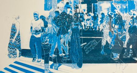 Екатерина Воронкова (Графика печатная - 
                  70 x 48 см) Crossing