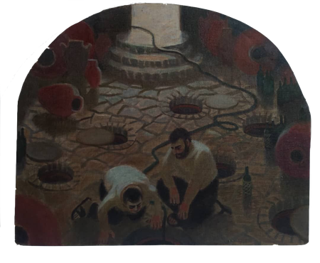 Анастасия Мотина (Картина, живопись - 
                  68 x 56 см) Время развлечений. Вино