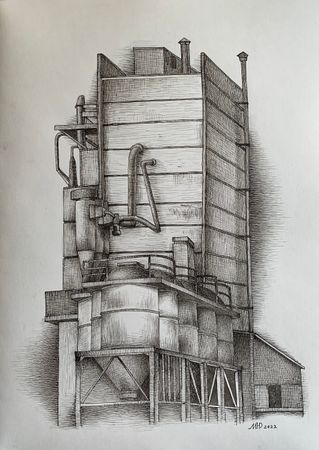 Юлия Малинина (Авторская графика - 
                  30 x 40 см) Элеватор